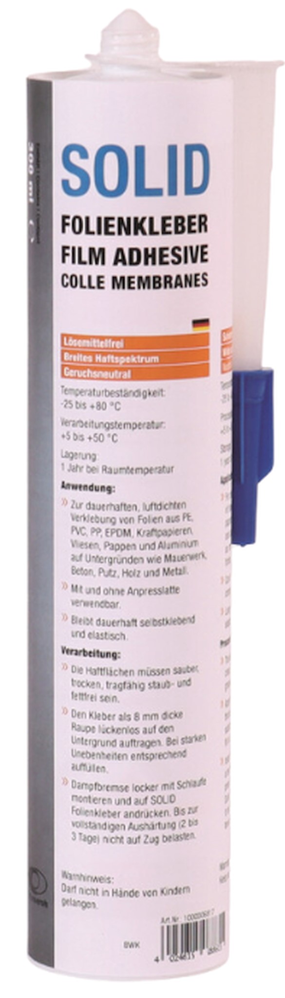 Bild von BWK SOLID FOLIENKLEBER Kartusche 300ml Kartusche 20 St./Ka. (VPE=20 Pkg. (20))